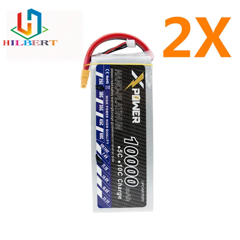 

2pcs 11.1V 10000mAh 3s lipo battery 30C Xpower batteries XT60 / T /EC5 plug for RC Helicopter Quadcopter drone part