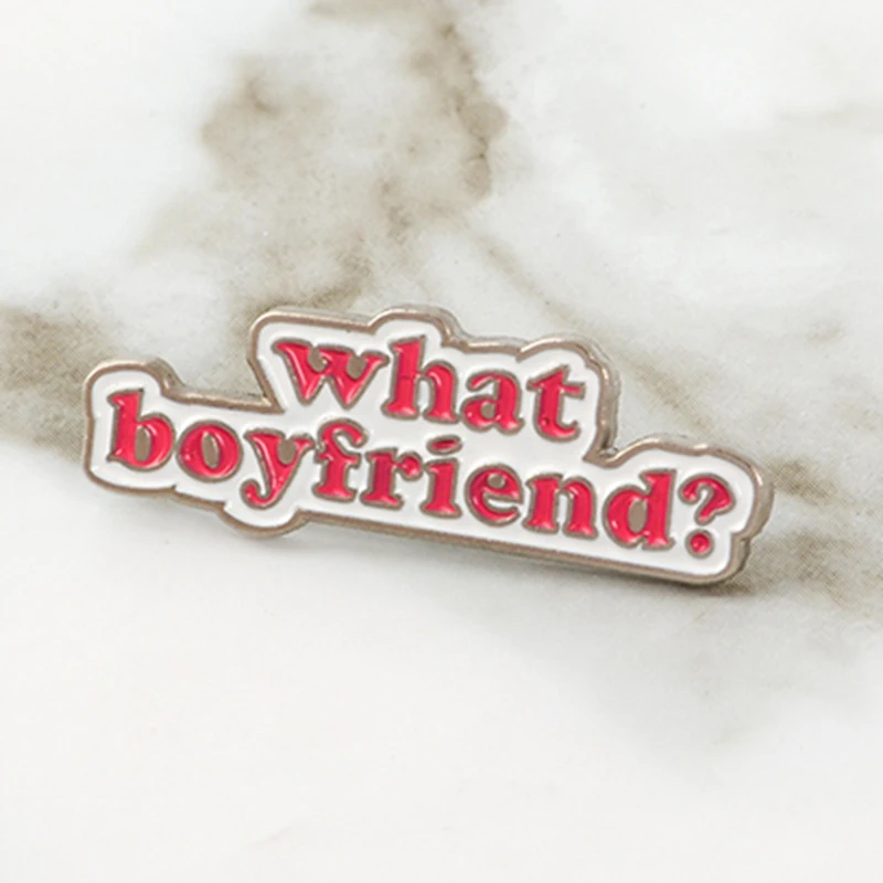 

What boyfriend  Single lady Lapel pins Pink Letter Brooches Badges Brooches for women girl Female jewelry Pin Drop shipping
