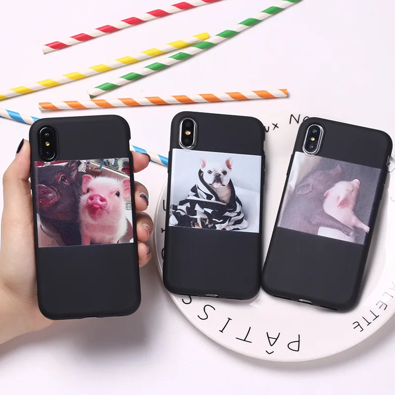 

Funny Cartoon Pig Print Pattern Phone Case For iphone X XR XS Max Case For iphone 6 S 5 5s 7 8 plus Soft Cover Cute Couple Cases