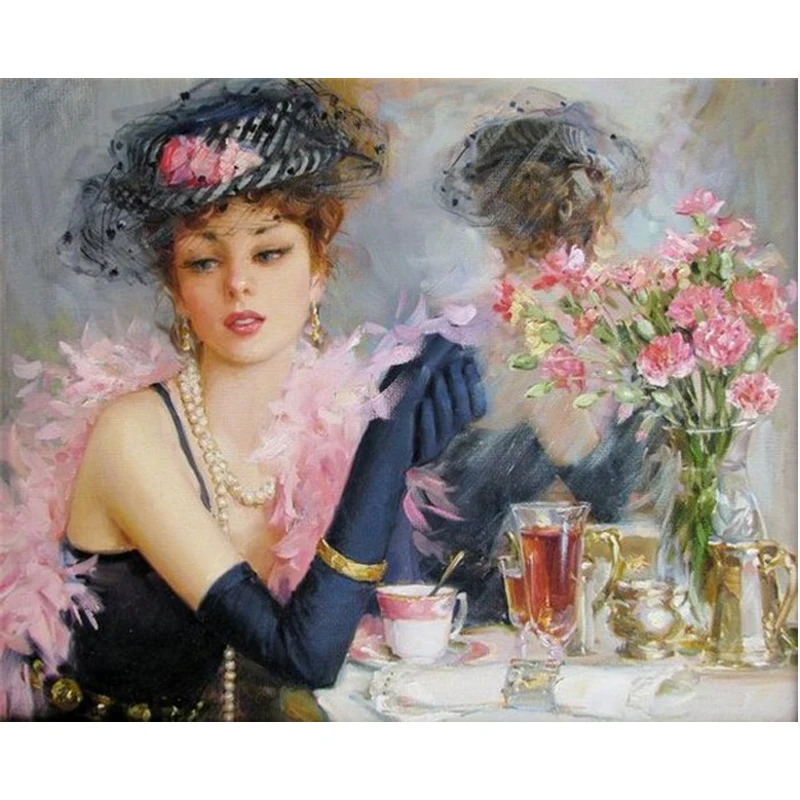 

New Arrival DIY Diamond Embroidery Fashion Women kit Crafts Pasted Rhinestones Full Filled Mosaic Painting #BR55