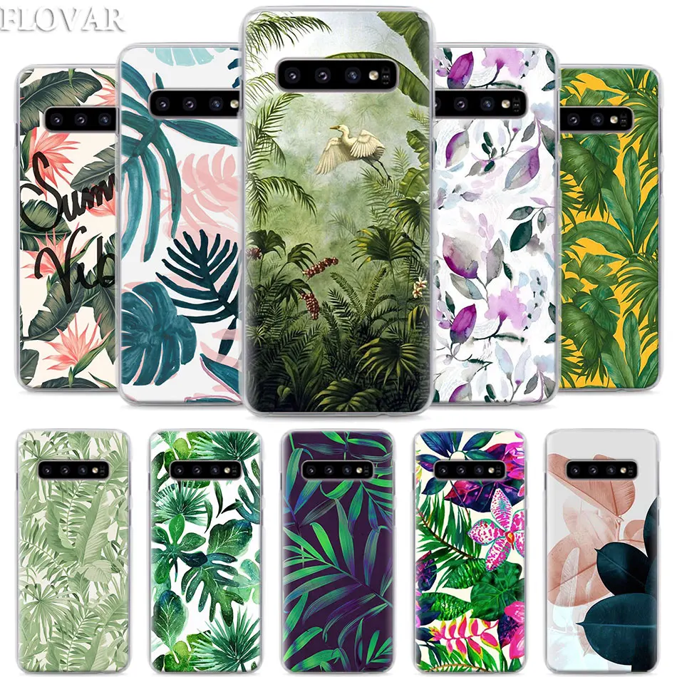 

Tropical Green Plant Phone Case for Samsung Galaxy S10e S10 Plus S7 S8 S9 Plus Note 8 9 M10 M20 M30 Hard Case Coque