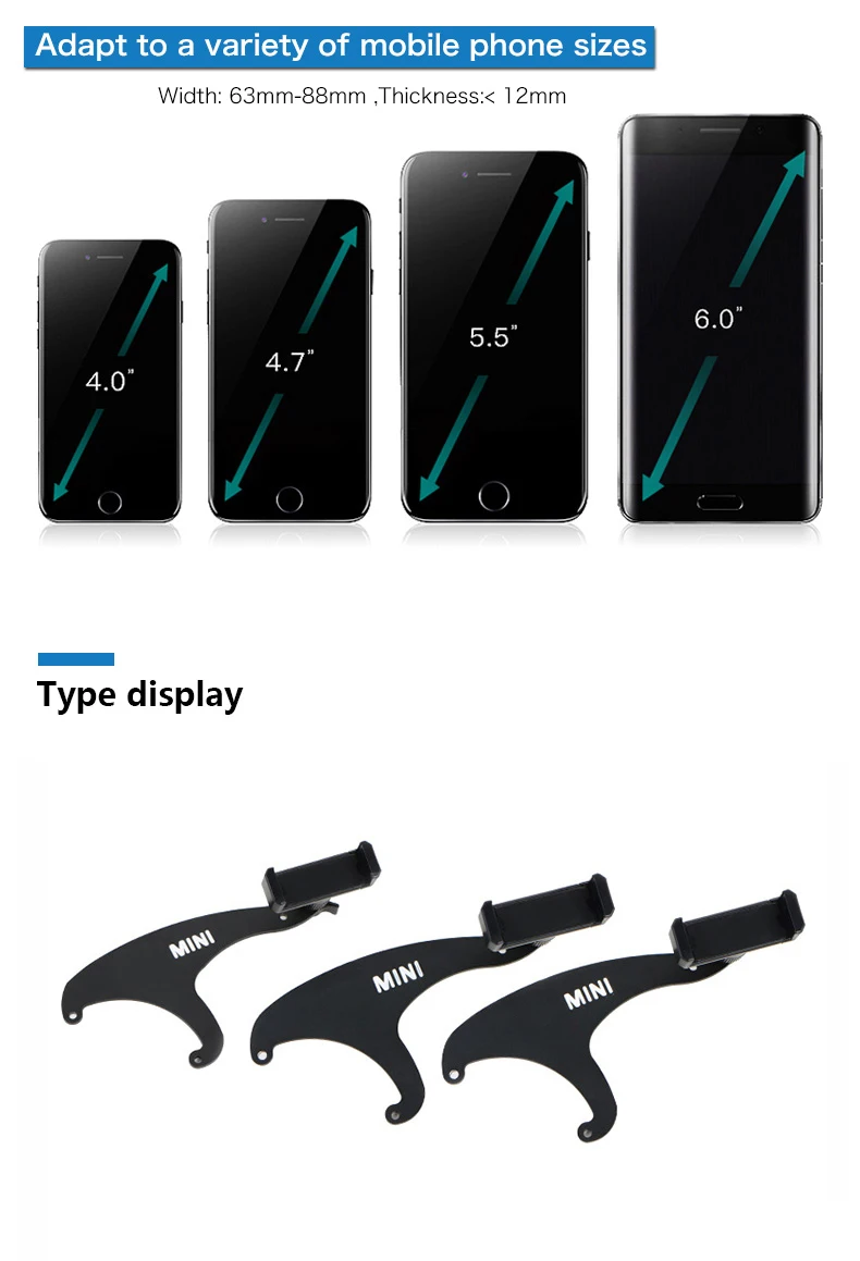 AMBERMILE Car Interior Mobile Cell Phone Mount Holder Rotatable Phone GPS Holder for MINI Cooper Clubman F54 F55 F56 Accessories (4)