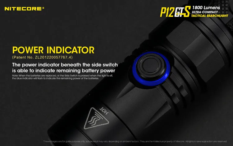 2019 NITECORE P12GTS без батареи Ультра Компактный Тактический прожектор 1800 люмен CREE XHP35 HD светодиодный фонарик Охота оптовая продажа