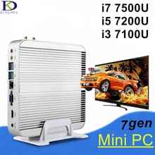 Intel Кабы Озеро i3 i5 Mini PC Core i5 i3 7200U 7100U мини-Компьютер Windows PC 4 К HTPC Intel HD Graphics 620 Fanless PC HDMI + VGA