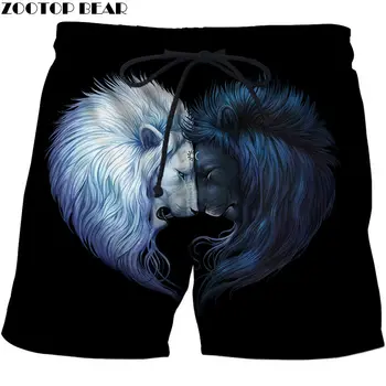 

Lion With Moon On The Forehead 3D Printed Board Shorts Elastic Waist Beach Shorts Summer Male Clothing Short Trousers Drop Ship