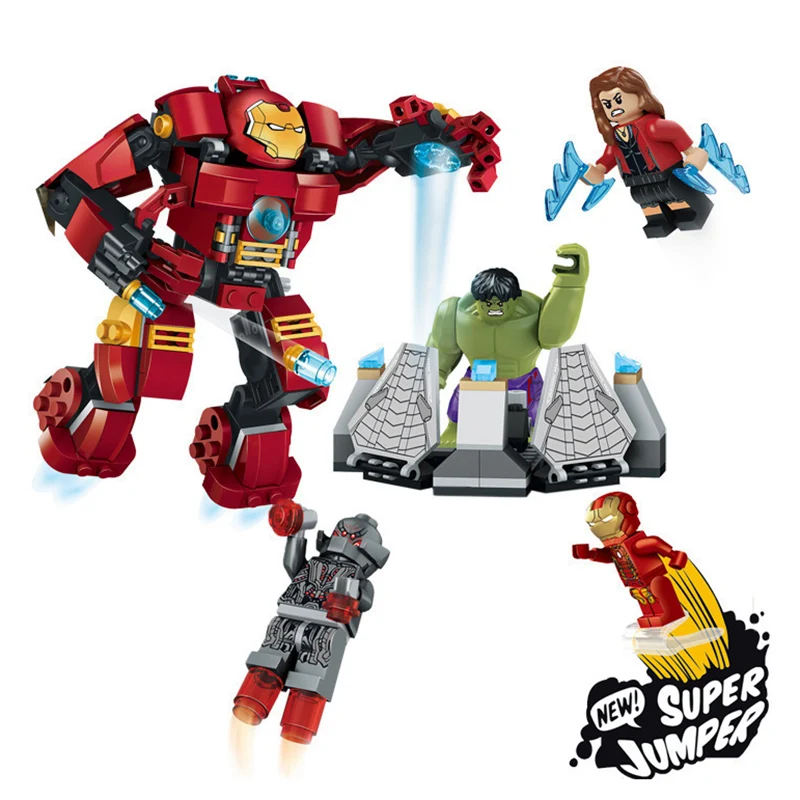 Marvel Super Heroes Avengers Building Block Compatible With Legoe Ultron Figures Iron Man Hulk Buster Bricks Toys For Children