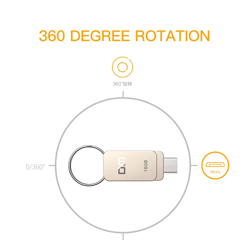 USB флеш накопитель DM PD020 Металлический Высокоскоростной объемом 64 Гб/32 ГБ 8 Гб|USB