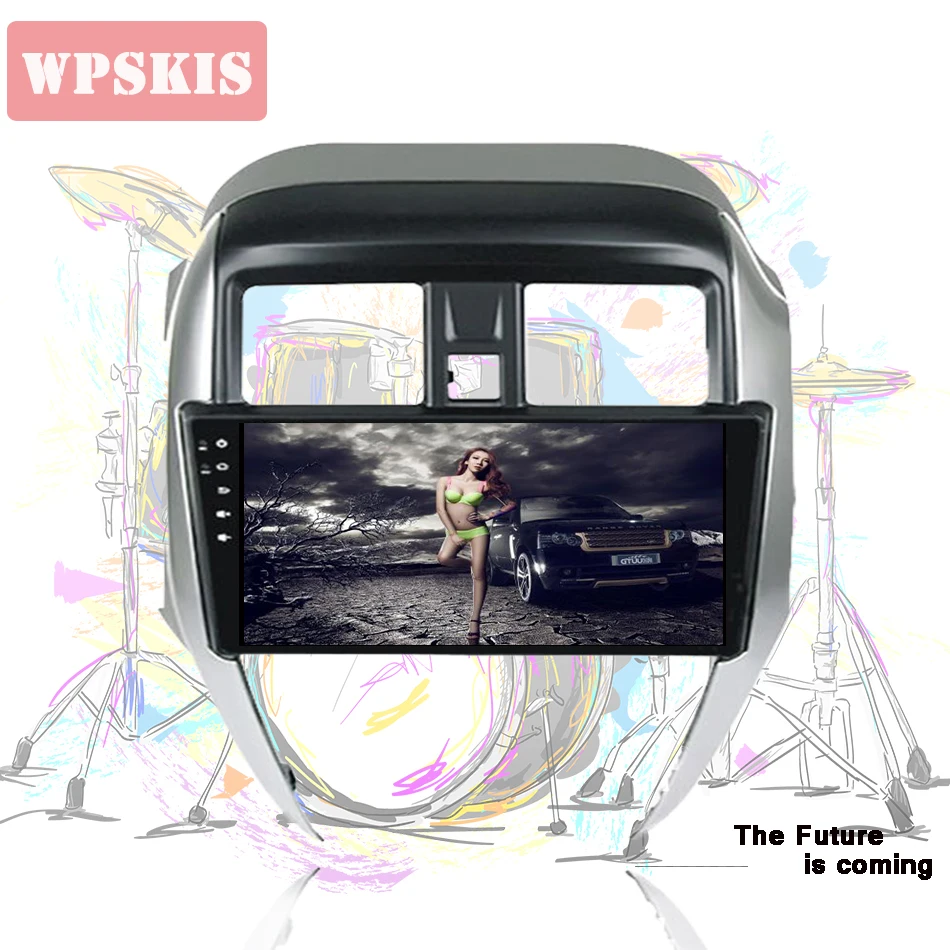 Cheap 2Din In dash car dvd player head unit tape recorder gps glonass 3/4g wifi bluetooth usb cam for NISSAN Sunny Almera 2014-2018 3