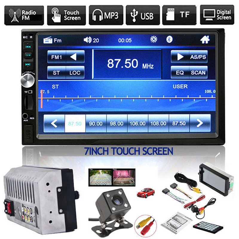 

7 Inch 7010B 2 Din HD Car Video Player Car DVD Bluetooth FM Radio Car MP5 Player With Camera