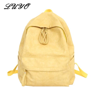 

2018 Leather Fashion Cute Pink Feminine Travel Backpack Girl Female Schoolbag Rucksack Women School Bags For Teenage Girls Bag