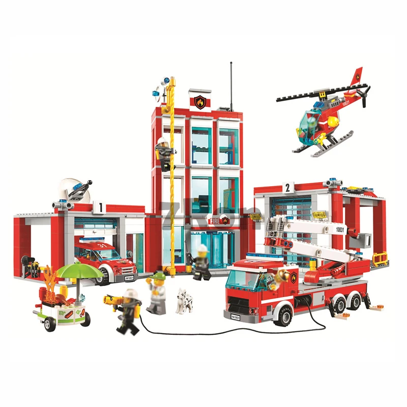 Совместимость с Lego 60110 Бела 10831 город пожарная станция Строительные блоки
