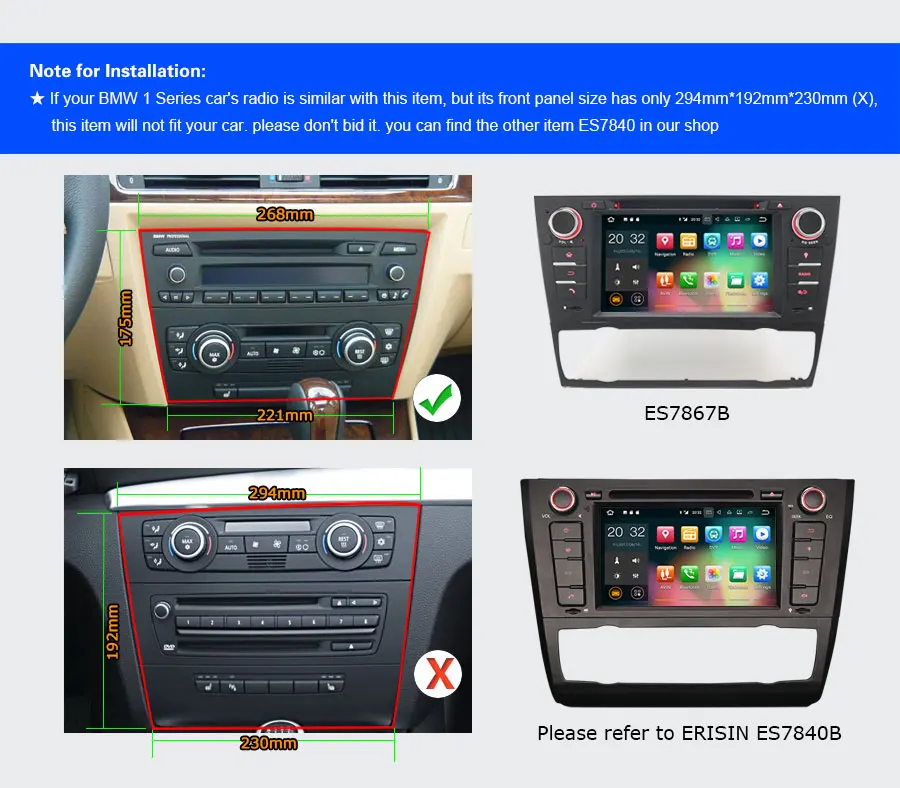 Best Erisin ES7867B 7" Android 8.0 Octa core 4G RAM Car DVD GPS Radio DVR DAB+ DVD For BMW 3 Series E90 Saloon/Touring/Coupe 10