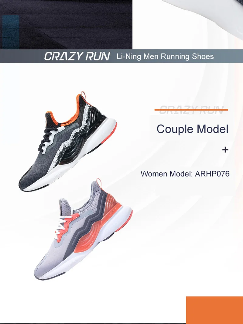 Li-Ning мужские CRAZYRUN-X кроссовки для бега с подушкой из ТПУ, спортивная обувь с подкладом, Нескользящие кроссовки ARHP057 XYP871