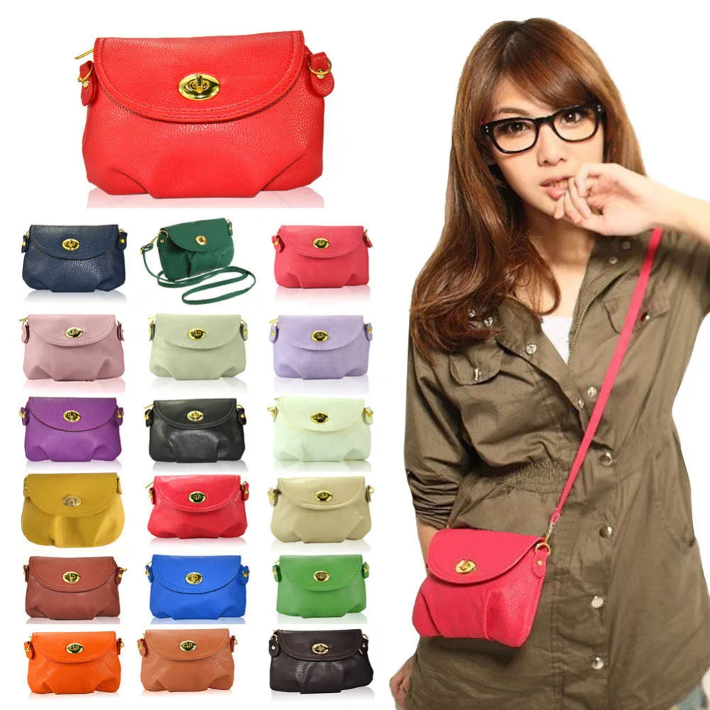 New Fashion Women's Cute Wallets Crossbody Retro Small Bags Solid PU Leather Bag