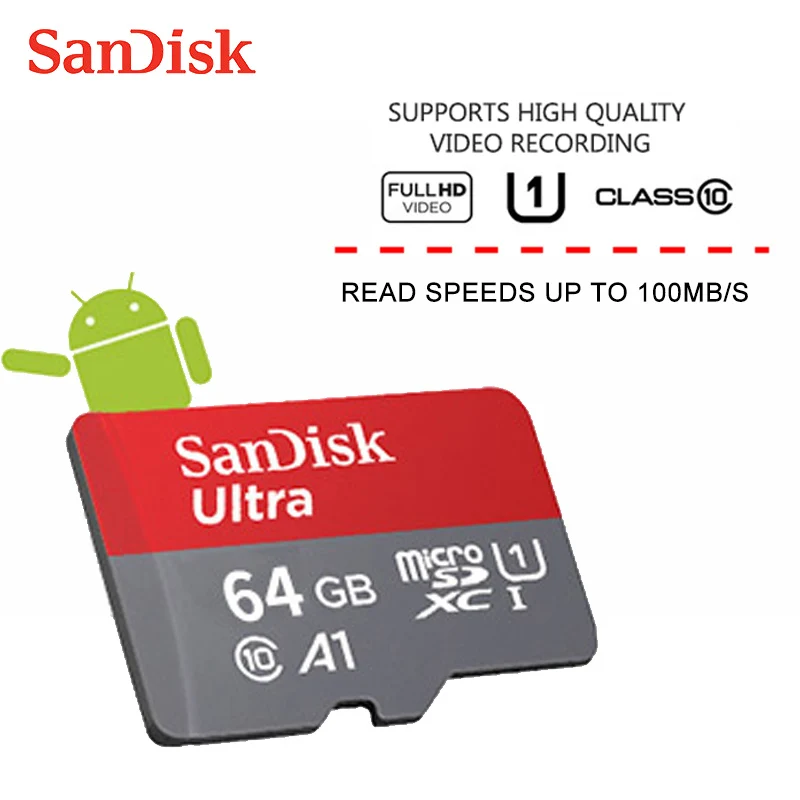 Флеш-накопитель sandisk, sd карта, 64 ГБ, класс 10, microsd, 128 ГБ, флеш-карта памяти, 32 ГБ, tf карта, tarjeta, micro sd, для смартфонов