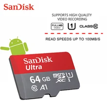 Флеш-накопитель sandisk, sd карта, 64 ГБ, класс 10, microsd, 128 ГБ, флеш-карта памяти, 32 ГБ, tf карта, tarjeta, micro sd, для смартфонов