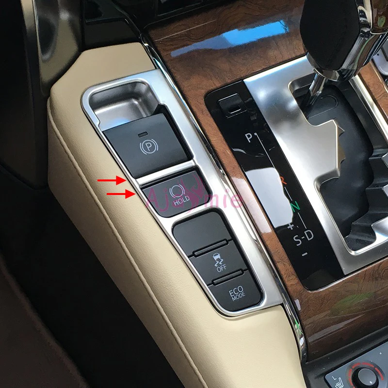 

Chrome Car Styling Electric Parking Hand Break Hold Switch Cover Panel For 2016 2017 2018 Toyota Alphard VELLFIRE 30 Accessories