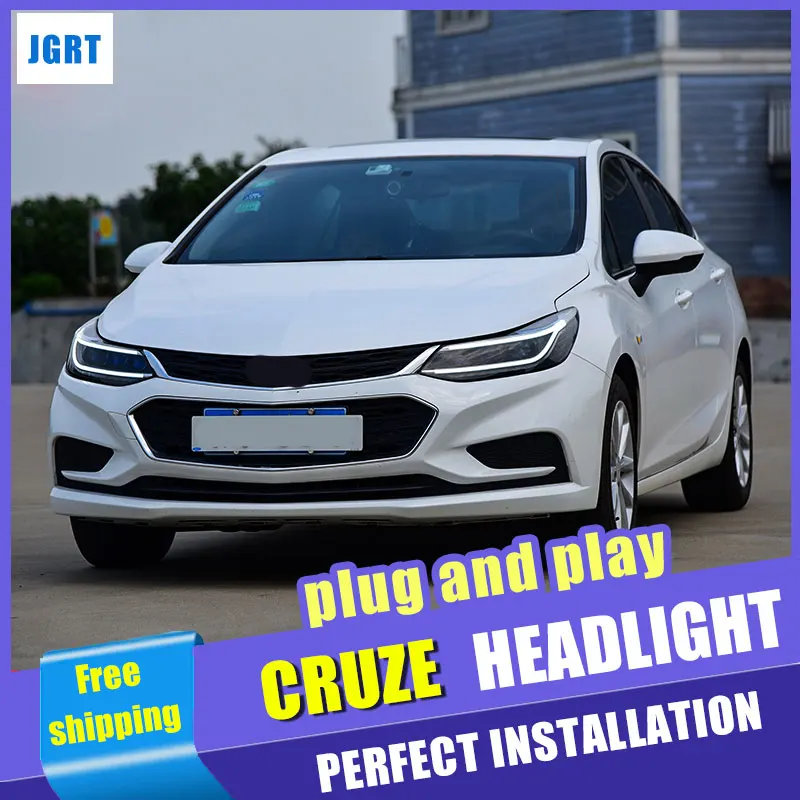 Автомобильный Стайлинг для Chevrolet Cruze фар в сборе 2018 светодиодный объектив двойной