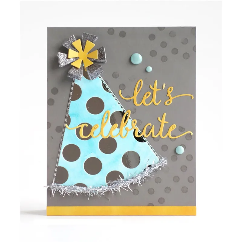

Let's Celebrate Party Word Letter Metal Cutting Dies for Scrapbooking New 2019 Die Cuts for Card Making Stitch Troqueles Craft