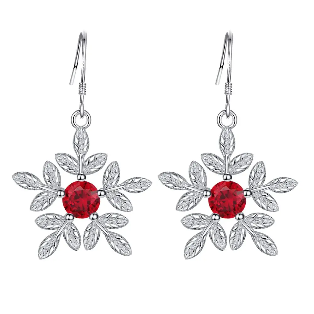 Jewelry silver Color Austrian Crystal earrings Women's jewelry Drop Earrings  snow shape wedding party jewelry  AE1067