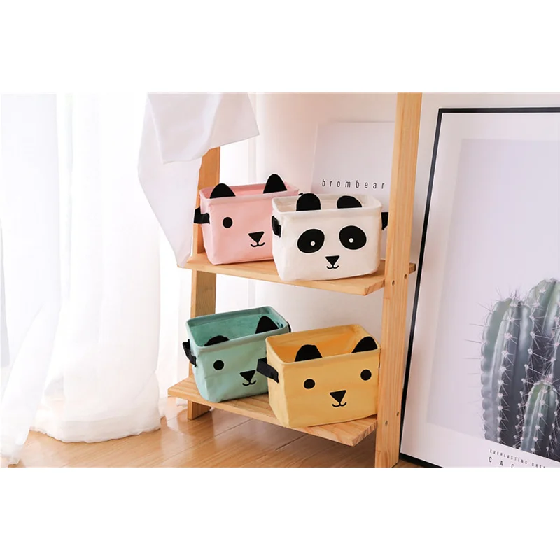 20*16*14 سنتيمتر كارتون الدب النسيج الملابس القذرة سلة التجميل المنظم التخزين تخزين مربع جديد من اللعب الملابس تخزين سلة