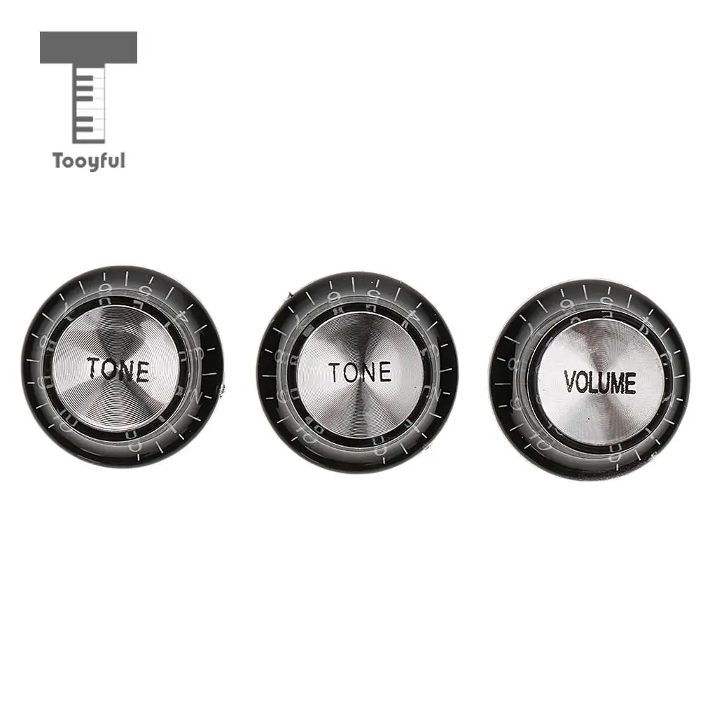 Tooyful 3 Pieces 6mm Volume Knob/Tone Knob/Effects Pedal Potentiometer Control Knob