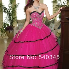 С оборками органза кристалл блёстки вышивка бисером Quinceanera платья с курткой бальное платье сердечком сексуальный повязки ну вечеринку платье Q23