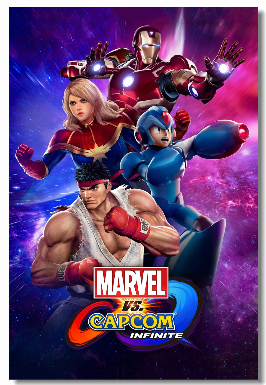 Custom Canvas Wall Decal Game VS Captain Marvel Poster Iron Man