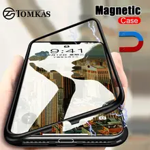 Магнитный чехол TOMKAS для iPhone X 8 XS 7 6 10 телефона s Plus Роскошные