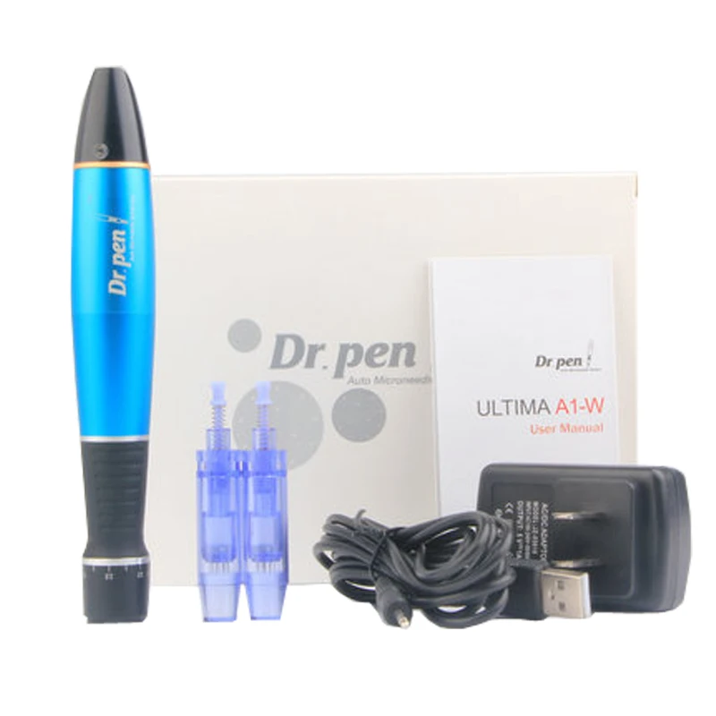 Caneta sem Fio Caneta Derma Recarregável Auto Microneedle Baioneta Prot Agulha Cartuchos Elétrica Selo Azul Dr. A1-w