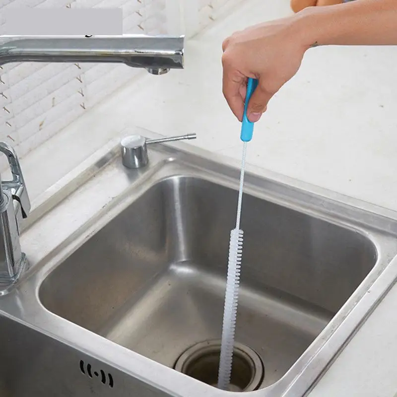 

1PC 71cm Flexible Cleaning Brush Sink Overflow Drain Unblocker Cleaner Kitchen Tools Steel Bathroom Shower Cleaner Hair Removal