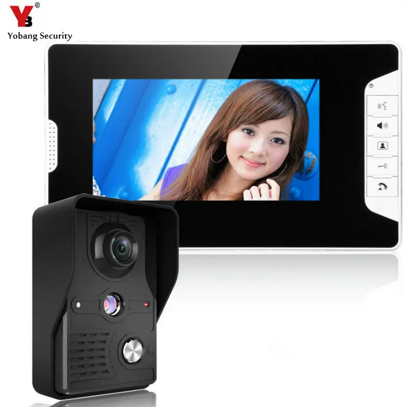 

YobangSecurity 7-Inch LCD Video Doorbell Intercom Door Phone Camera System Kit with 1 Camera 1 Monitor