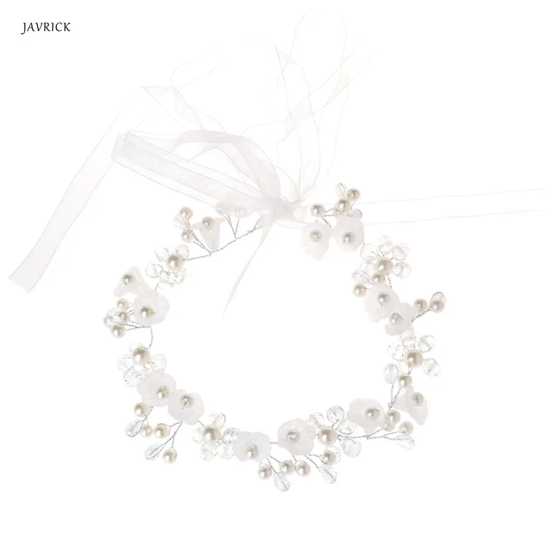 

Women Headband White Pearl Bride Wedding Headwear Floral Decoration Luxury Gifts