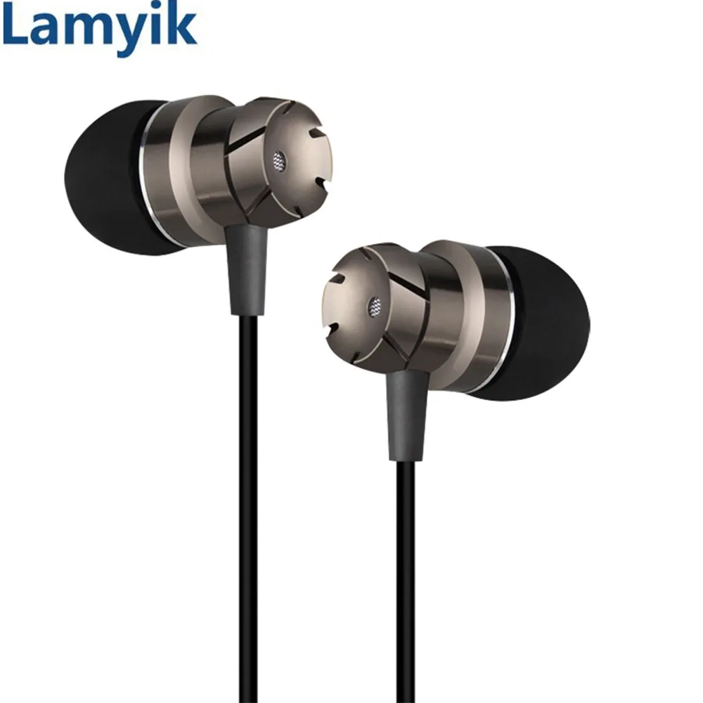 Lamyik Turbo Design Earphones Metal Earbuds Stereo Super Bass Headset Running Handsfree With Mic 3.5mm AUX Universal Smartphone |