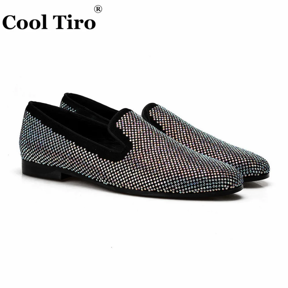 White Rhinestone Men Loafers Strass flat (2)