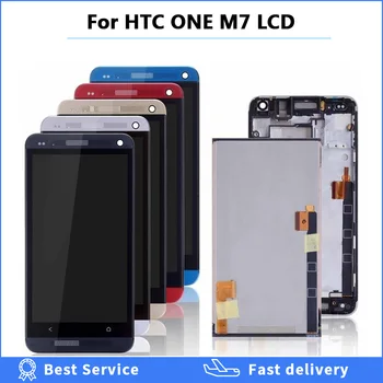 

100% Tested lcd For HTC ONE M7 LCD Display Touch Screen Digitizer+ Bezel Frame Full Assembly Single SIM For HTC One M7 Display