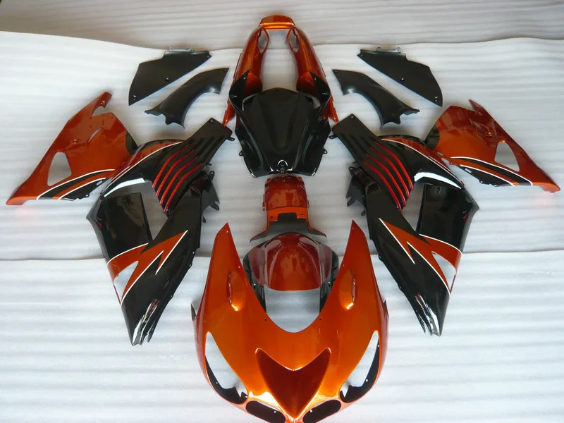 

Injection mold Fairing Kit for KAWASAKI ZX14R 06 07 ZX 14R 2006 2007 ZX14 ABS Orange black Fairings set+7gifts KW04