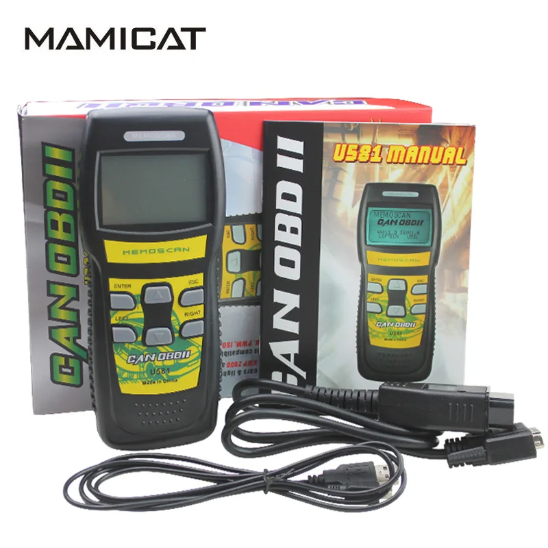 New Arrival Original Memoscan U581 OBD2 LIVE DATA Diagnostic Scan Tool Car Engine Fault Scanner Free