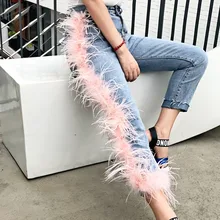 LANMREM новые модные женские джинсы с высокой талией, с кисточками, с мехом, в стиле пэчворк, с потертостями, женские брюки WH61705L high Street