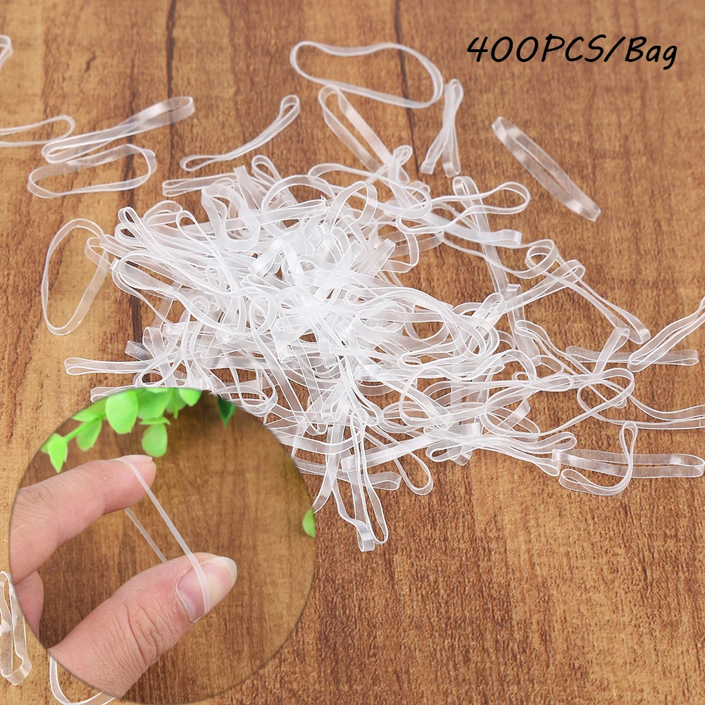 400PCS/Bag Transparent Traceless Hair Rubber Cord Women Girls Elastic Hair Band Braids Headwear Tie Rope Hair Accessories 400PCS/Bag Transparent Traceless Hair Rubber Cord Women Girls Elastic Hair Band Braids Headwear Tie Rope Hair Accessories