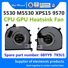 Novo original laptops cpu ventilador de refrigeração vídeo gpu ventilador para dell precision 5530 m5530 xps15 xps 15 9570 08yyy9 008yyy9 tk9j1 0tk9j1