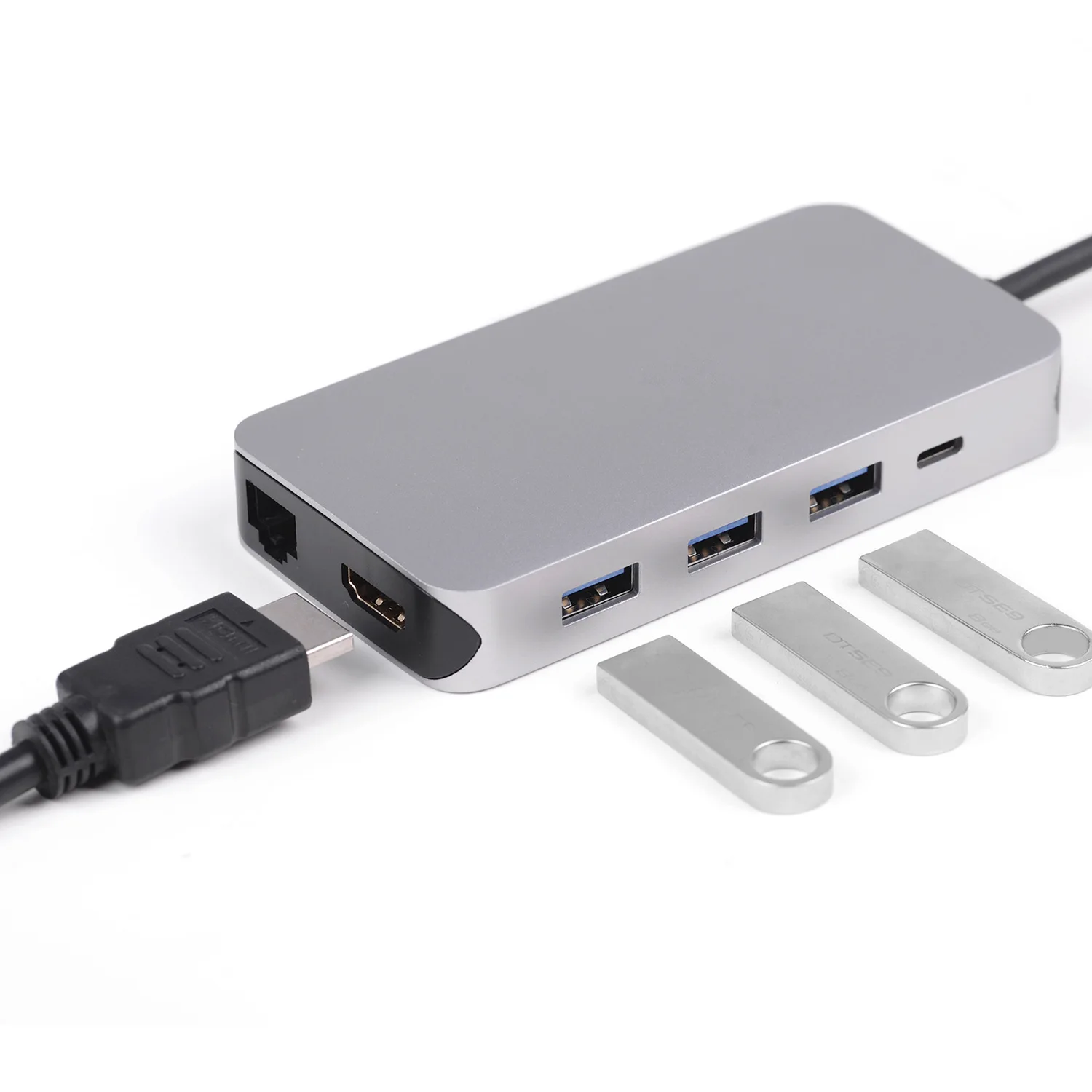 ULT-BEST 9 в 1 2Usb Порты и разъёмы Тип-C концентратор USB док-станция для Поддержка 4K x 2K Hdmi Rj45 Lan порт Gigabit Sd/Tf Card Reader адаптер мульти-ф