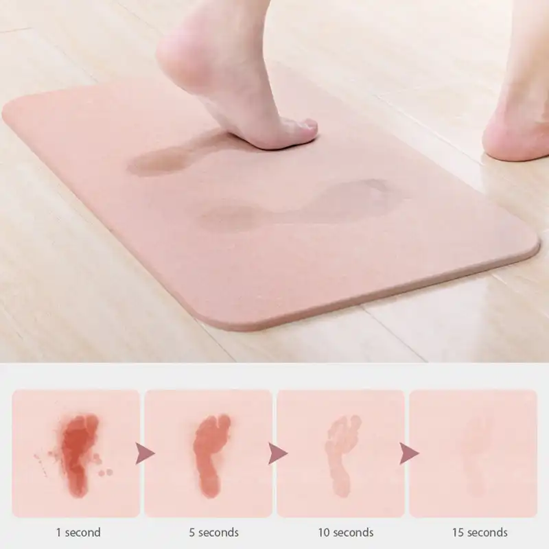 Anho Diatomite Bath Mat Quick Drying Natural Absorbent Pad