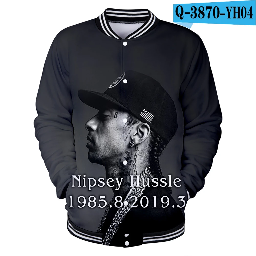 Мужские куртки и пальто Nipsey Hussle Harajuku 3d бейсбольные куртки для колледжа хип-хоп повседневная одежда мужская бейсбольная Толстовка на заказ - Цвет: YH04