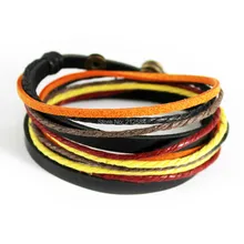 C309 горячая Распродажа ручной Серфер конопли кожаный браслет Мужская Женская мода обёрточная бумага наручный браслет подарок любовника