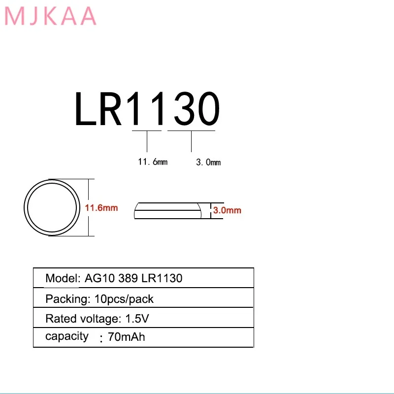 40 шт./упак. AG10 LR54 ячейки щелочной Батарея 1,55 V SR54 389 189 LR1130 SR1130 аккумуляторы таблеточного типа для игрушечные часы пульт дистанционного управления