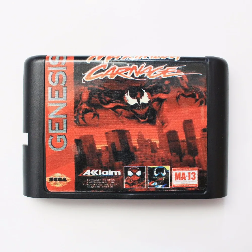 

Spider-Man and Venom - Maximum Carnage 16 bit SEGA MD Game Card For Sega Mega Drive For Genesis