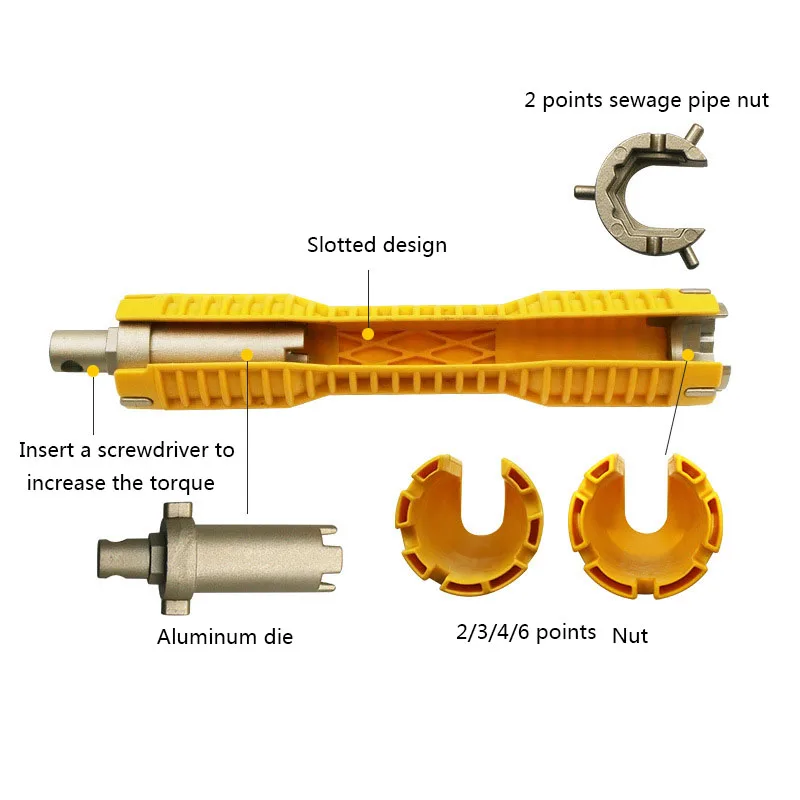 Многоцелевой водопроводный инструмент кран установщик раковины инструмент трубный ключ мощность дрель храповая втулка ключ Gator Magic Grip