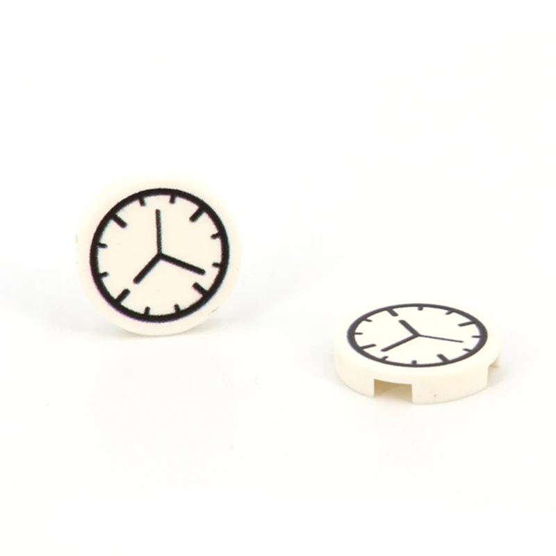 

10 Pcs/Set Electronic Clock Bricks Watch Stopwatch Printed 2*2 Round Bell MOC Building Blocks Toys for Children X123