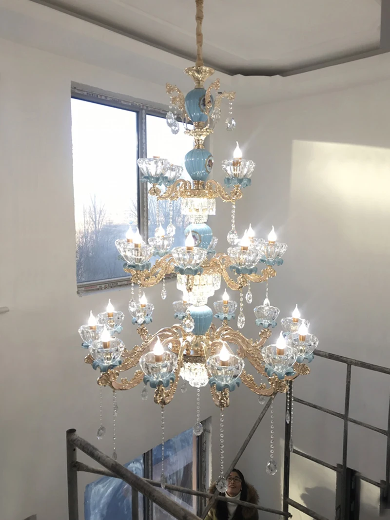 Lustre de Cristal para Sala Lustre de Cristal Conduziu a Lâmpada do Teto Luxo Estar Clássico Luminárias Quarto Lâmpada Ouro Cristal 21 Cheap Lustres
